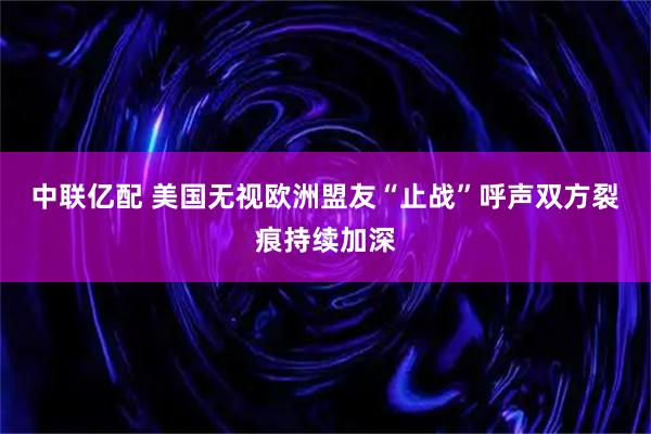中联亿配 美国无视欧洲盟友“止战”呼声　双方裂痕持续加深